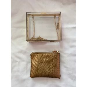 Acrylic clear Bebe clutch purse